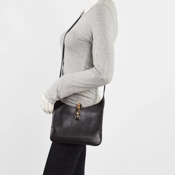 Hermes Black Evercolor Leather Gold Plated Trim Duo 24 Bag - Picture 1 of 12